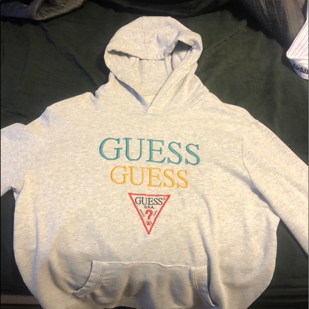 Grey-Multi Colored GUESS hoodie (Limited)
